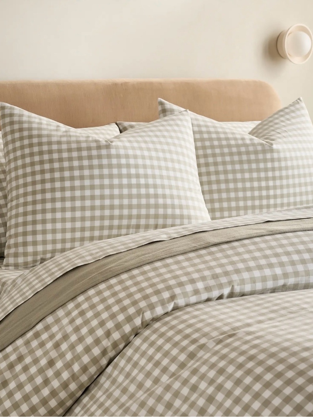 Quince Gray Gingham Cotton Percale Duvet Cover & Shams
